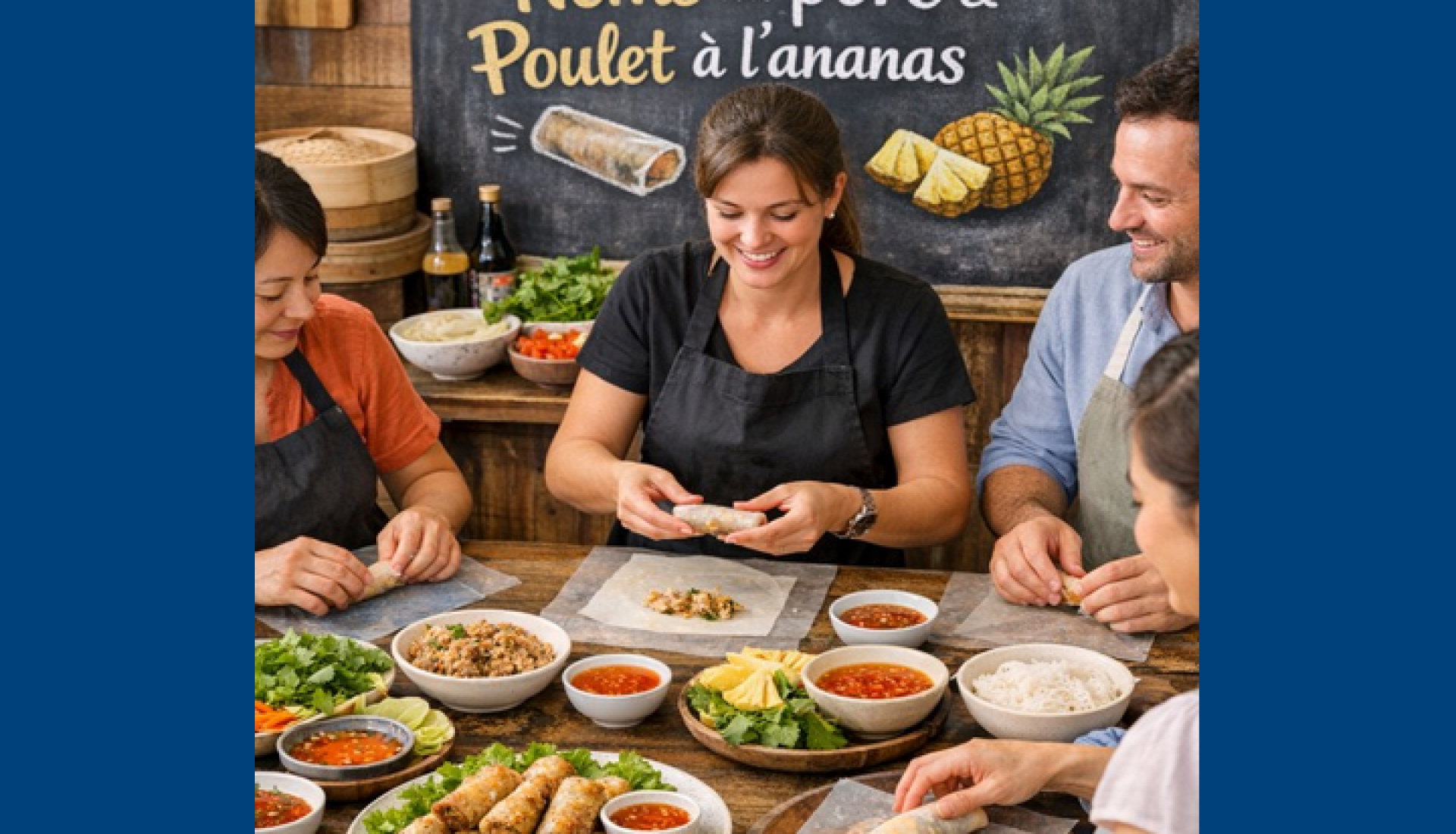 Nems au porc et poulet à l’ananas